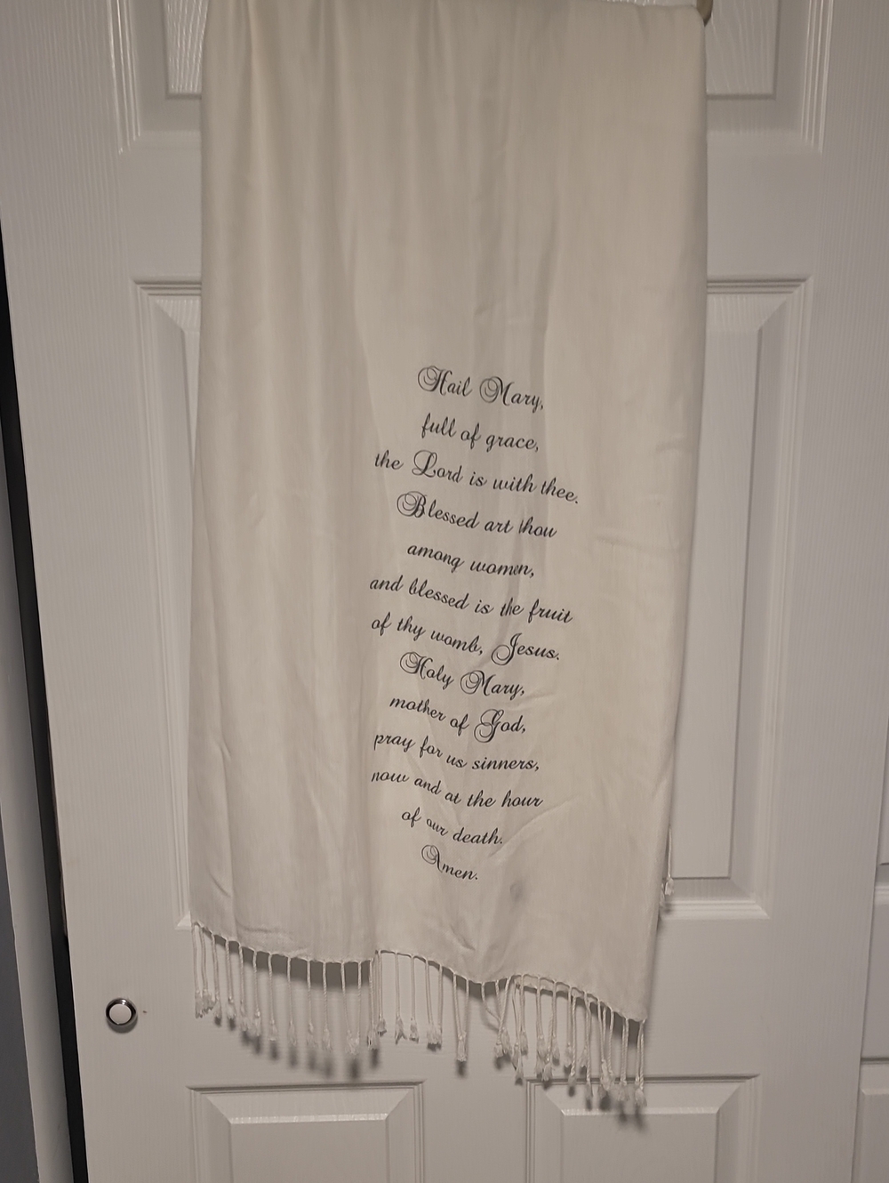 Christian Prayer Shawl Scarf in Ivory
